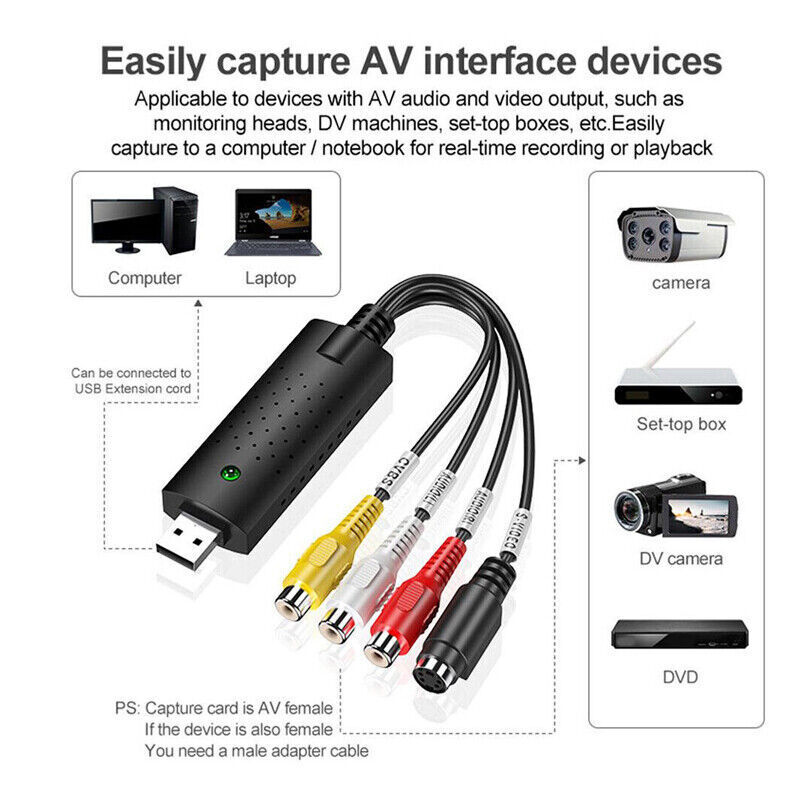 USB Video Grabber Capture Card VHS to Digital