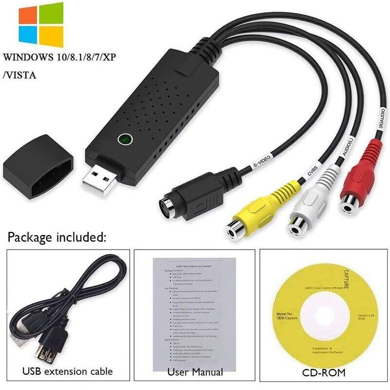 USB Video Grabber Capture Card VHS to Digital