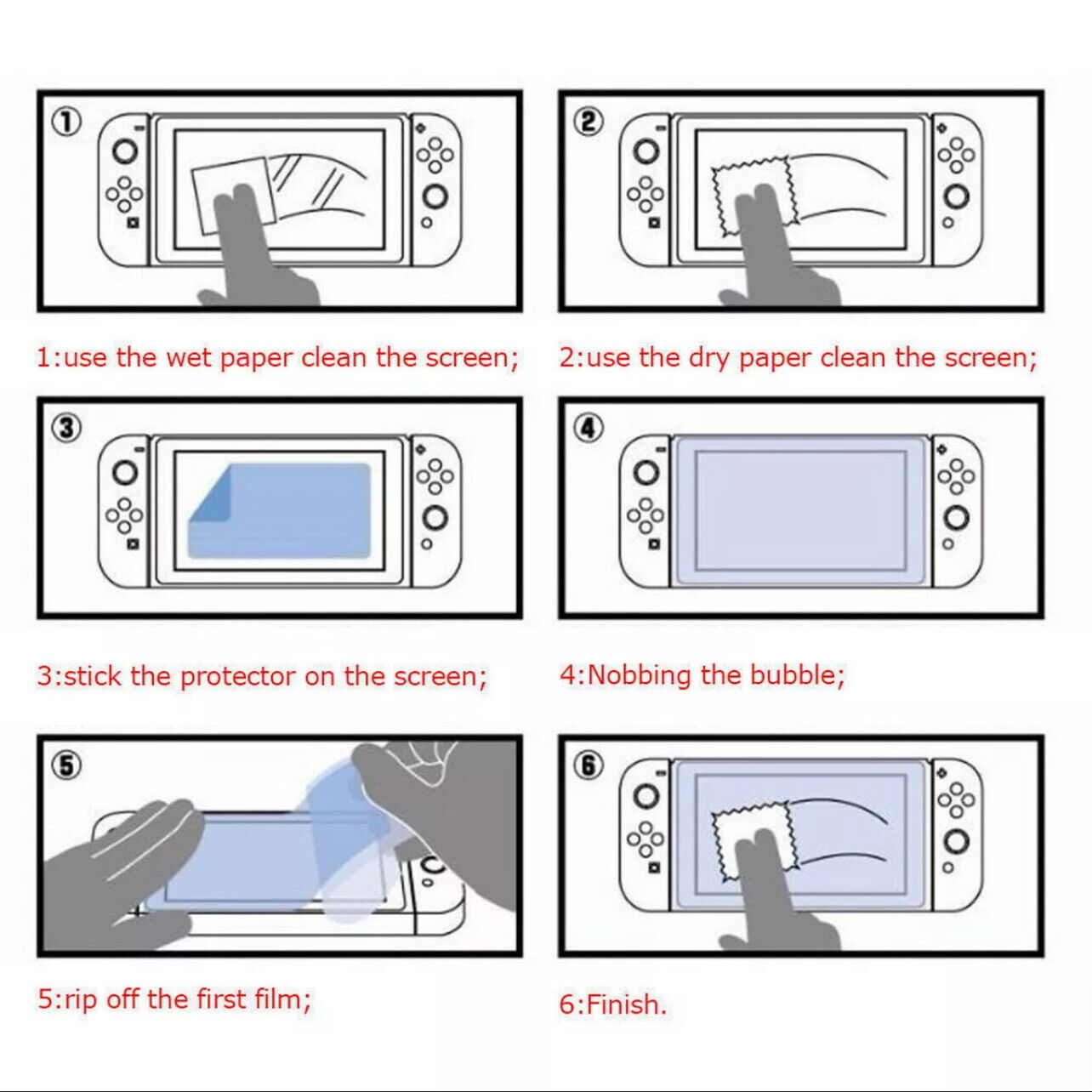 2 Pcs Nintendo Switch Screen Protector 9H Tempered