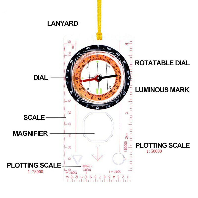 Orienteering Baseplate Compass for Hiking Camping