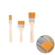 3 Pcs Flat Paint Brush Set with Wooden Handle for Art and Crafts