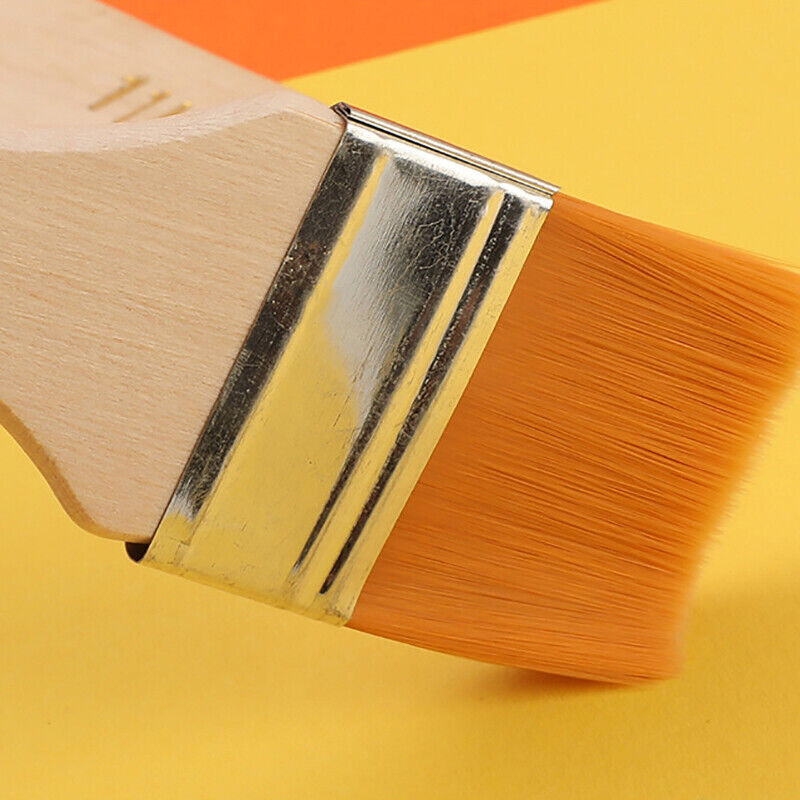 3 Pcs Flat Paint Brush Set with Wooden Handle for Art and Crafts