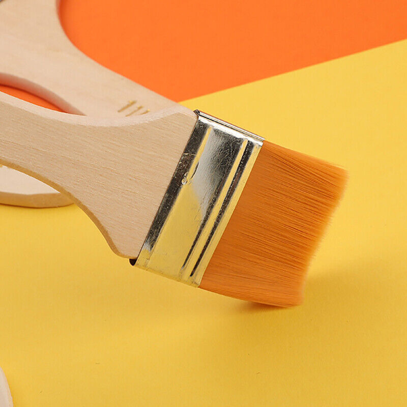 3 Pcs Flat Paint Brush Set with Wooden Handle for Art and Crafts