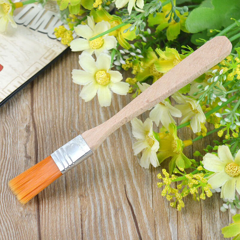 3 Pcs Flat Paint Brush Set with Wooden Handle for Art and Crafts