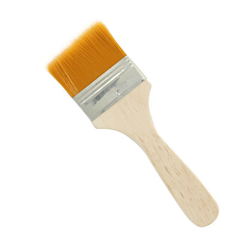 3 Pcs Flat Paint Brush Set with Wooden Handle for Art and Crafts