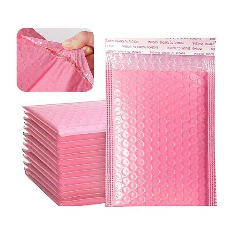 50 Pcs Poly Bubble Mailer Envelopes Pink Padded Bags