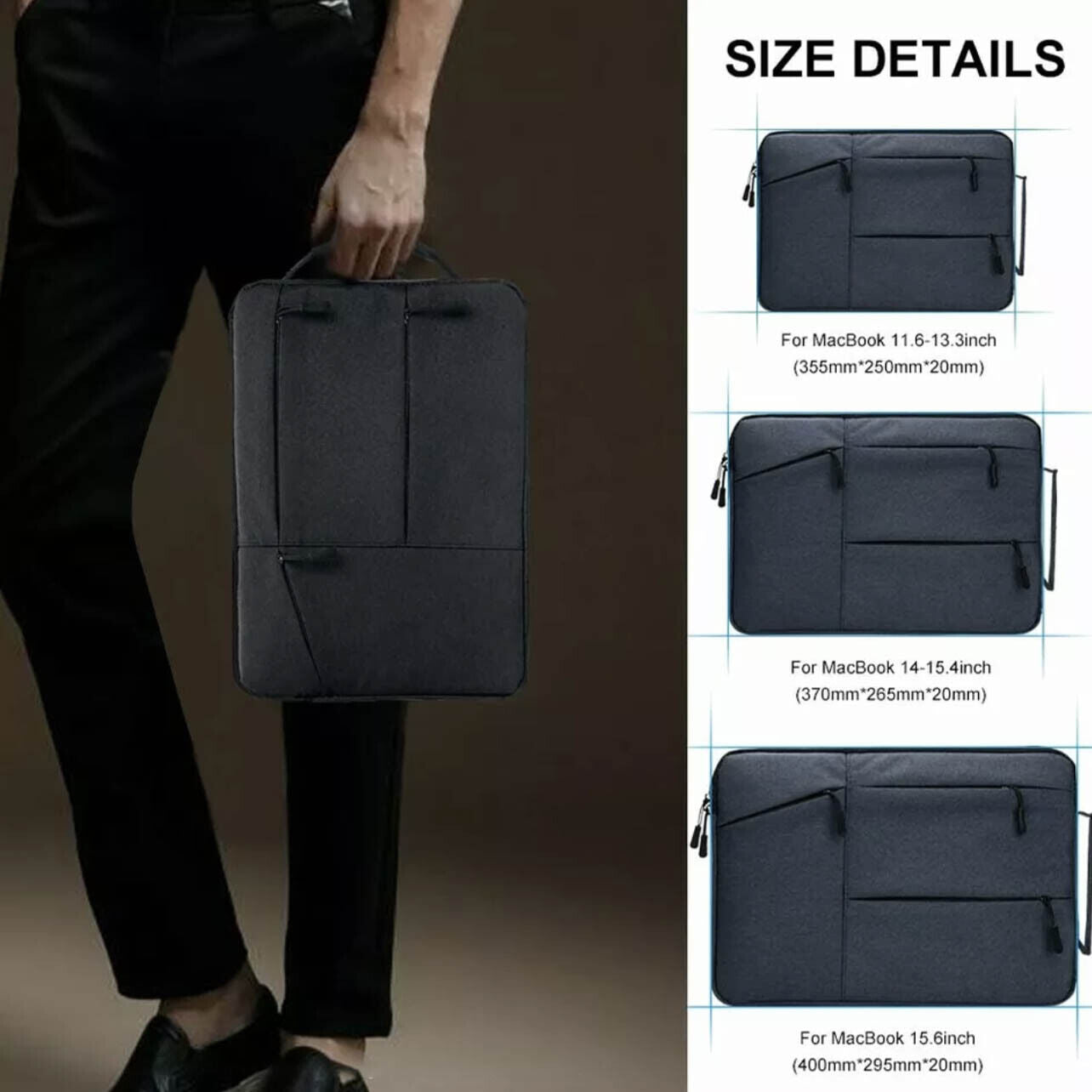 Laptop Sleeve Travel Bag Carry Case for MacBook Air Pro 13" 15.6"  Lenovo Dell