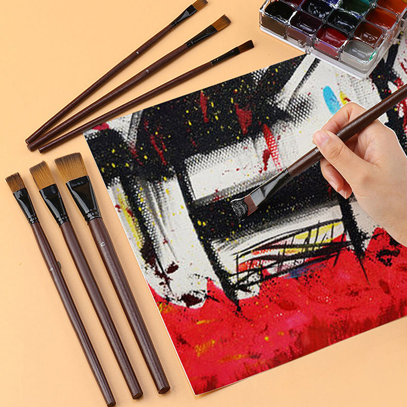 6 Pcs Art Paint Brush Set Nylon Brushes for Acrylic Oil Watercolor