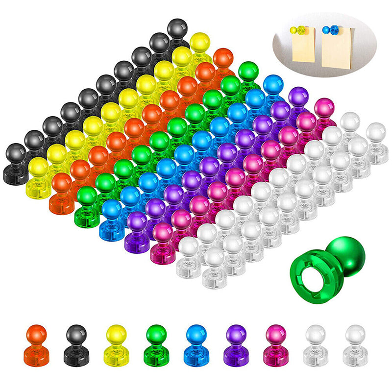 10–40 Pcs Magnetic Push Pins for Fridge and Whiteboard