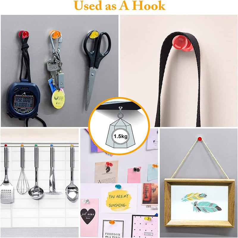 10–40 Pcs Magnetic Push Pins for Fridge and Whiteboard