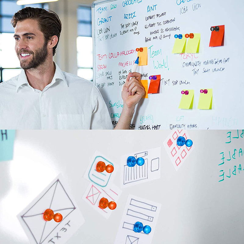 10–40 Pcs Magnetic Push Pins for Fridge and Whiteboard