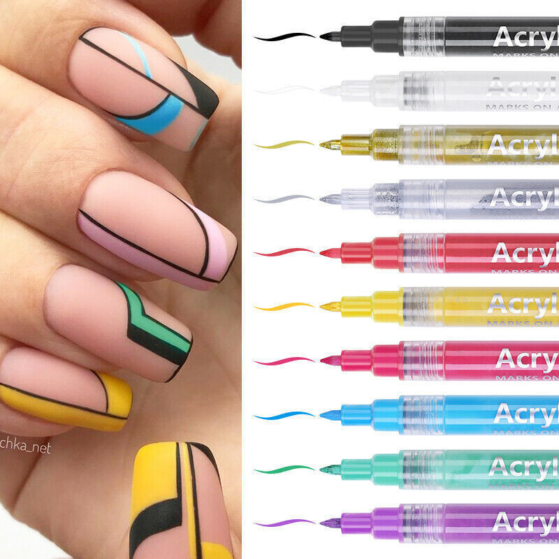 1/10 Pcs Nail Art Pen Fine Line for 3D Designs DIY Painting