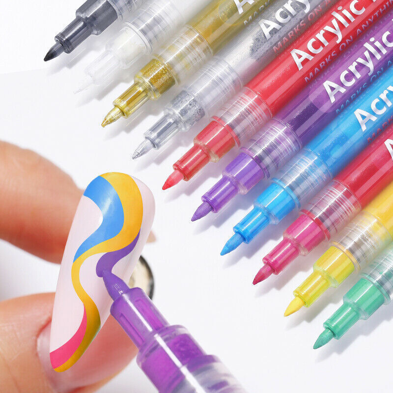 1/10 Pcs Nail Art Pen Fine Line for 3D Designs DIY Painting