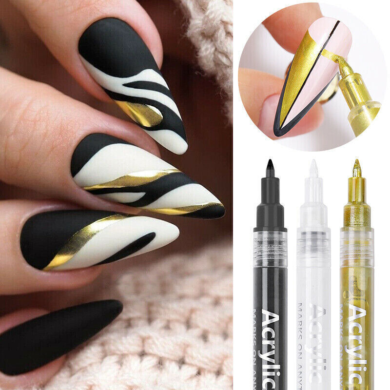 1/10 Pcs Nail Art Pen Fine Line for 3D Designs DIY Painting