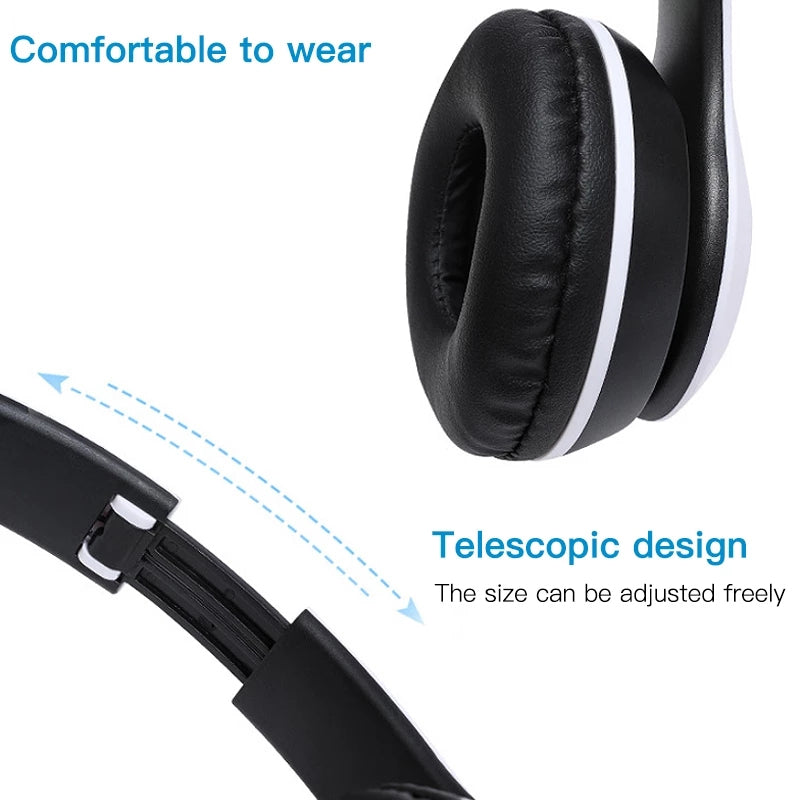 Wireless Bluetooth 5.3 Headphones with Mic Pads
