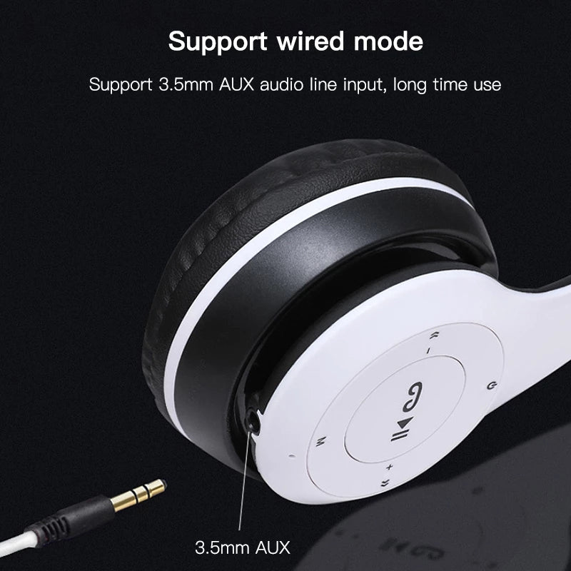 Wireless Bluetooth 5.3 Headphones with Mic Pads