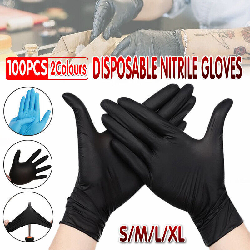 100 Pcs Nitrile Gloves Industrial Disposable Protective Handwear for Work