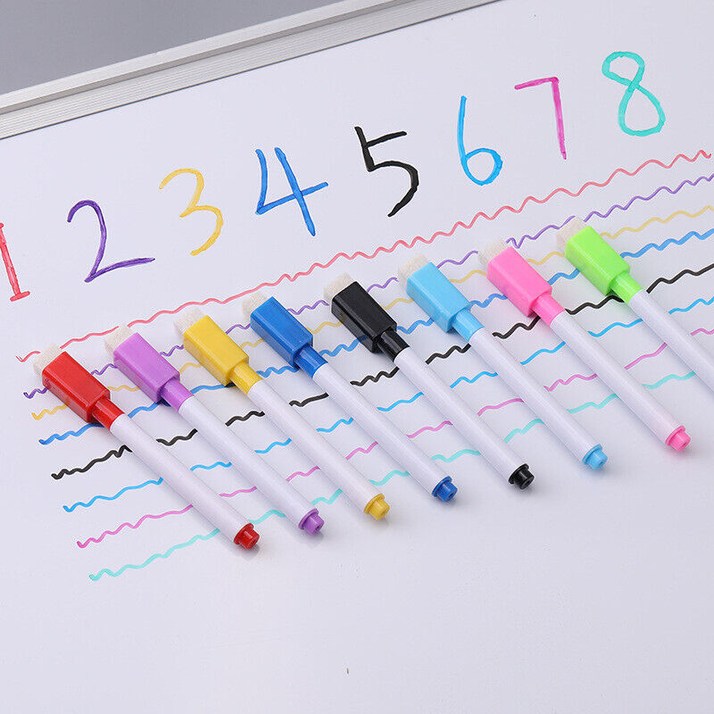 8PCS Magnetic Whiteboard Marker Pens with Eraser Lid