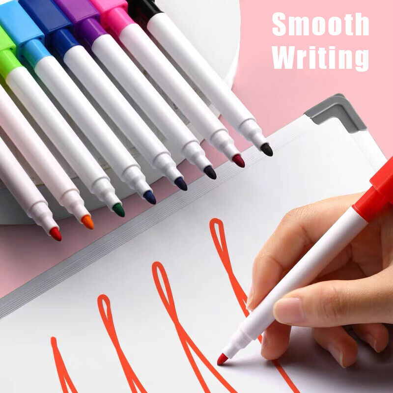 8PCS Magnetic Whiteboard Marker Pens with Eraser Lid