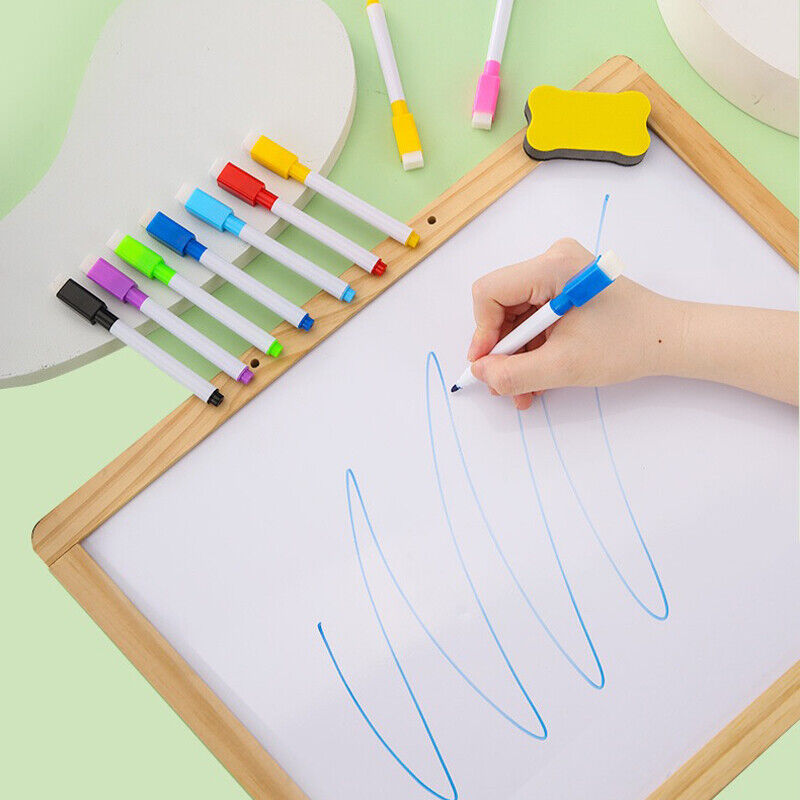 8PCS Magnetic Whiteboard Marker Pens with Eraser Lid