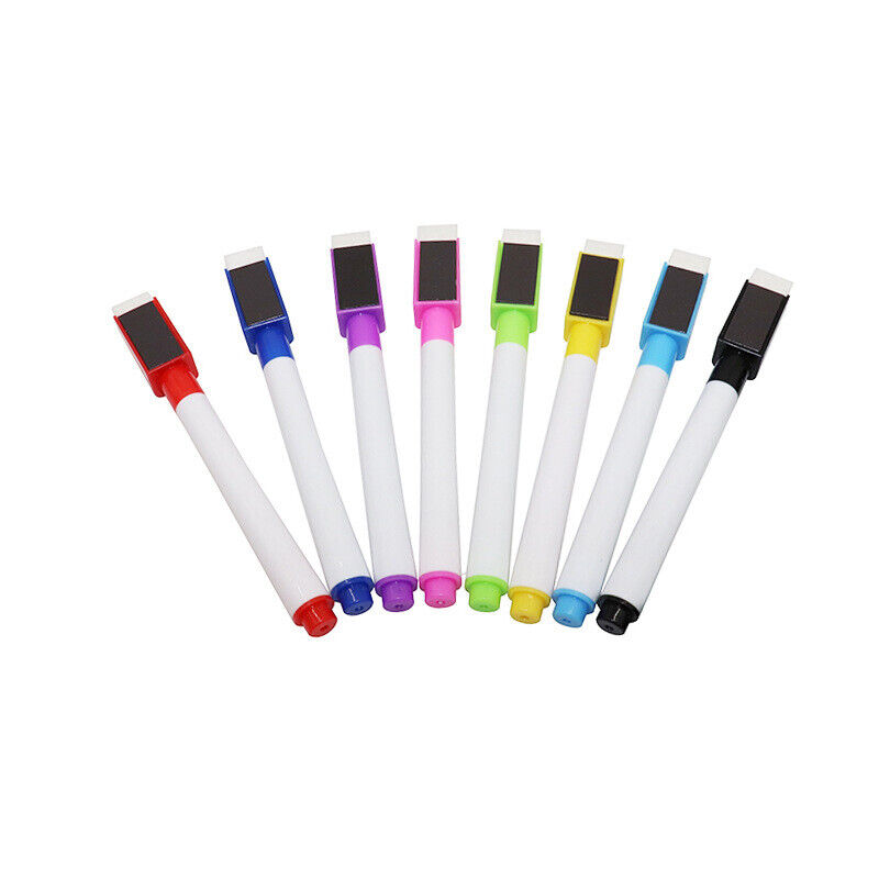 8PCS Magnetic Whiteboard Marker Pens with Eraser Lid