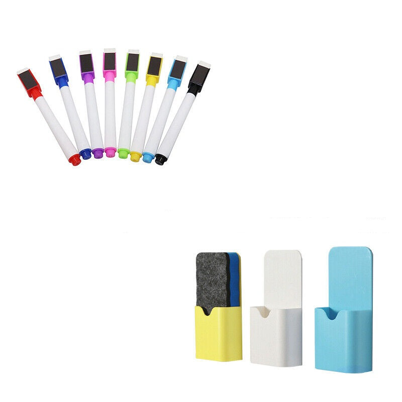 8PCS Magnetic Whiteboard Marker Pens with Eraser Lid