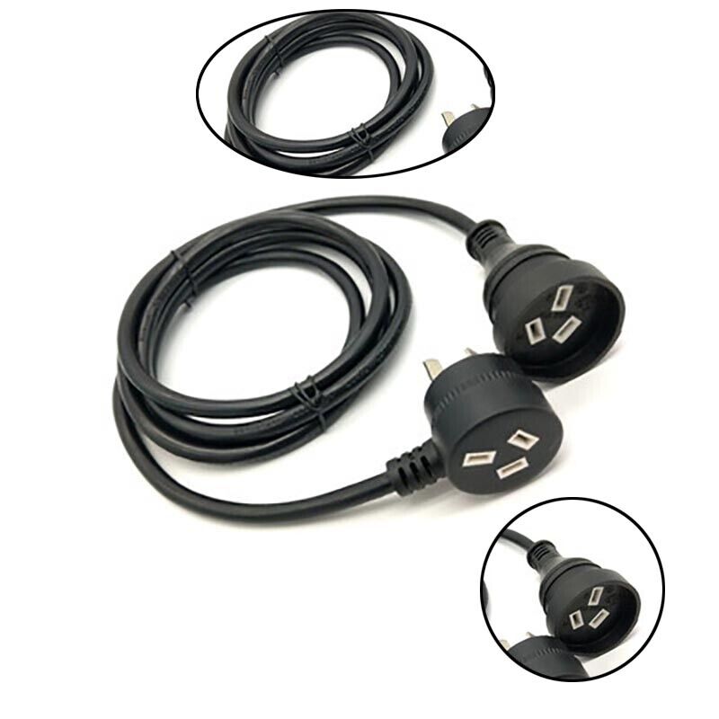 1M Piggyback Extension Cord 240V Power Lead 3-Pin