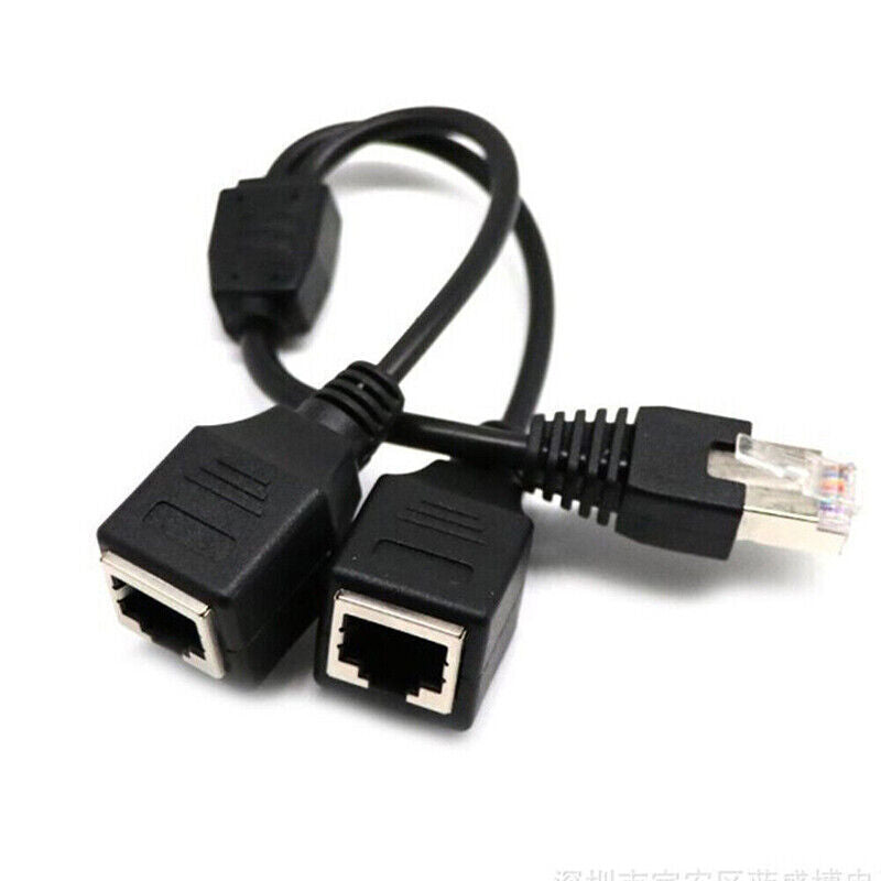 RJ45 Cat6 Ethernet Splitter 1 Male to 2 Female