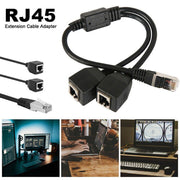 RJ45 Cat6 Ethernet Splitter 1 Male to 2 Female