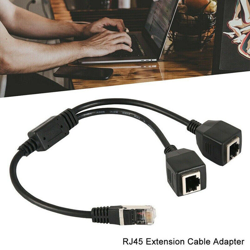 RJ45 Cat6 Ethernet Splitter 1 Male to 2 Female