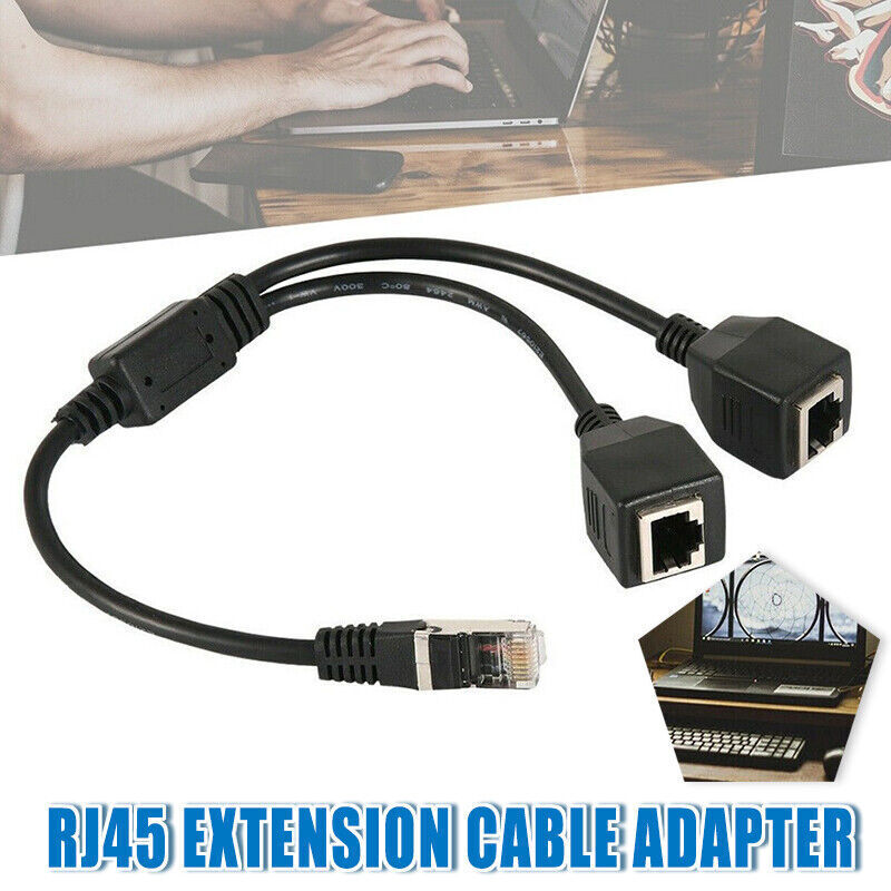 RJ45 Cat6 Ethernet Splitter 1 Male to 2 Female