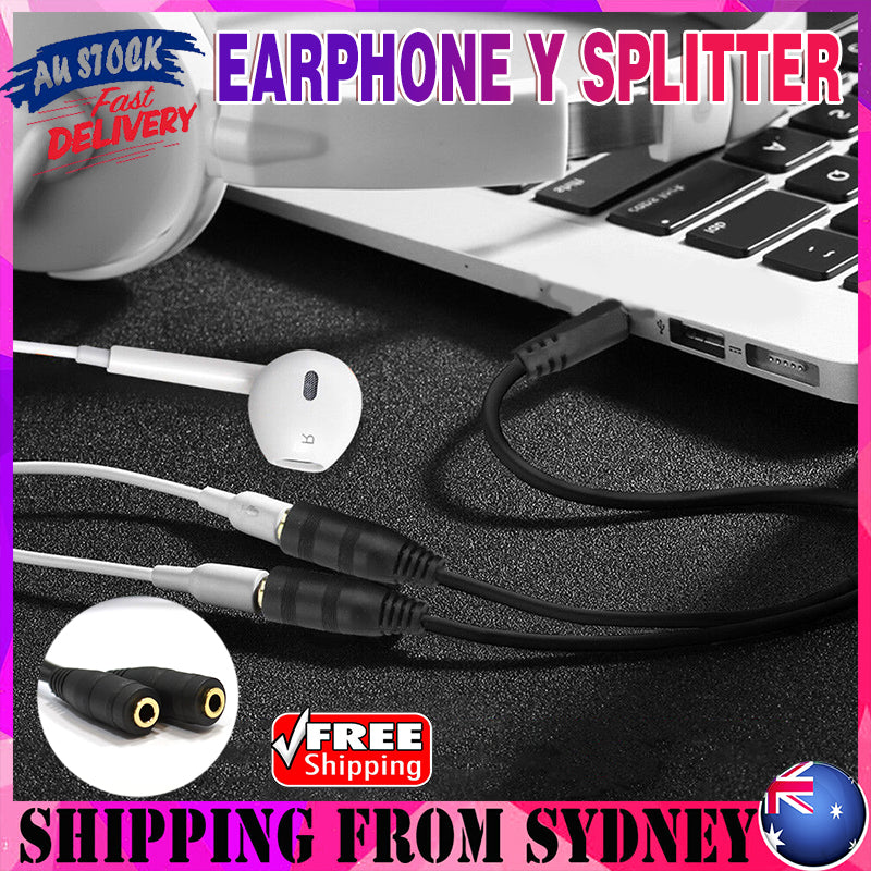 3.5mm AUX Earphone Splitter 2 Way Audio Cable