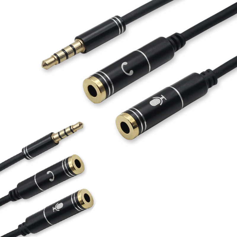 3.5mm AUX Cable Mic Audio Splitter Headphone Adapter