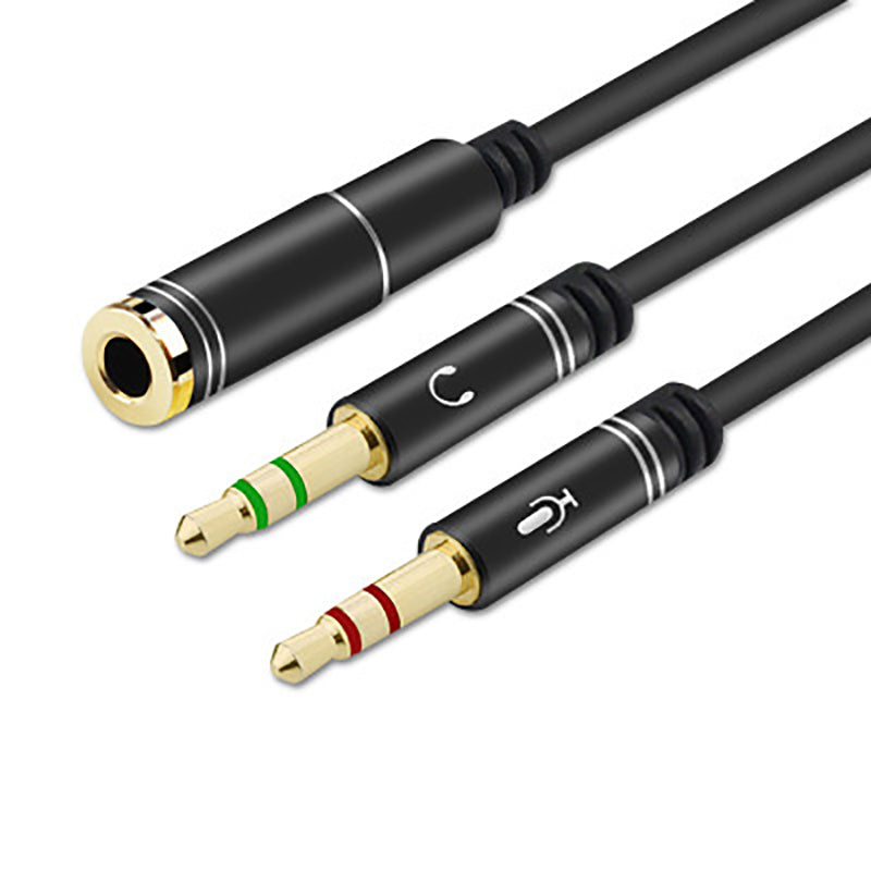 3.5mm AUX Cable Mic Audio Splitter Headphone Adapter