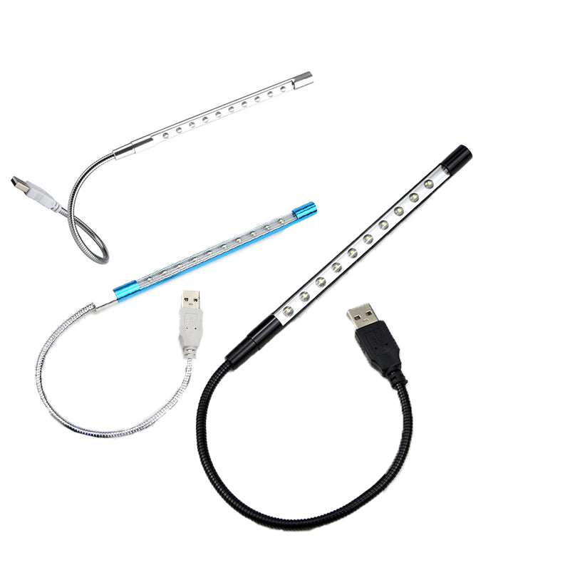 USB LED Light Lamp with 10 LEDs Flexible Metal Neck