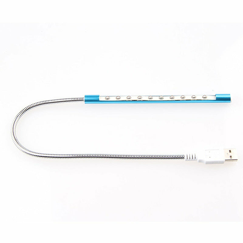 USB LED Light Lamp with 10 LEDs Flexible Metal Neck