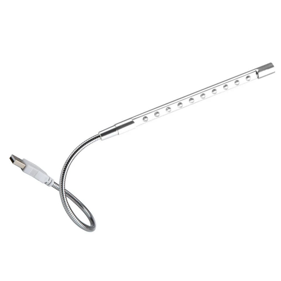 USB LED Light Lamp with 10 LEDs Flexible Metal Neck