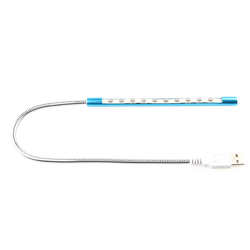 USB LED Light Lamp with 10 LEDs Flexible Metal Neck