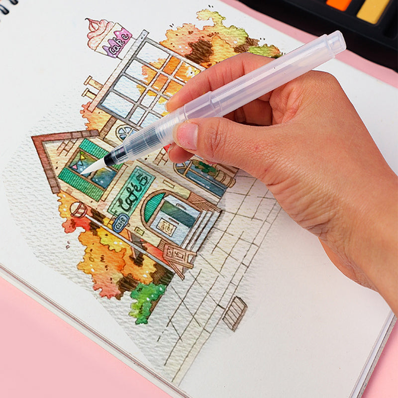 6x Artist Ink Water Brush Pen Set for Watercolor Calligraphy Painting Drawing