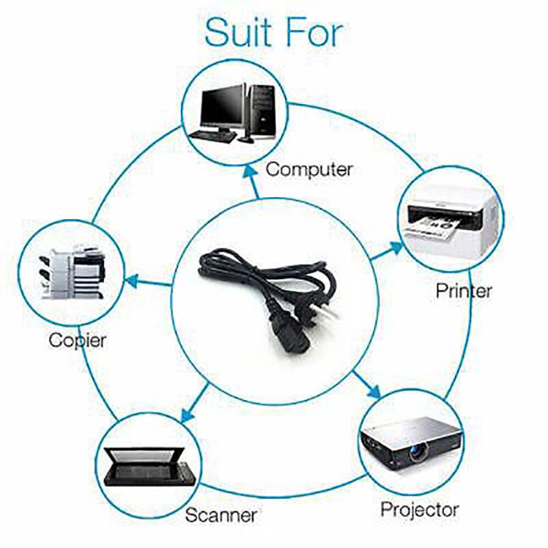 Power Lead Cable 3 Pin to IEC-C13 Socket 1.5M 500W 10A
