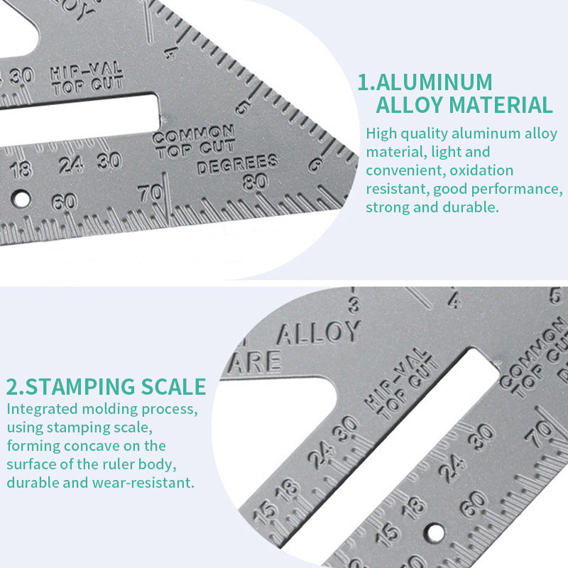 Aluminum Speed Square Triangle Ruler 7 Inch