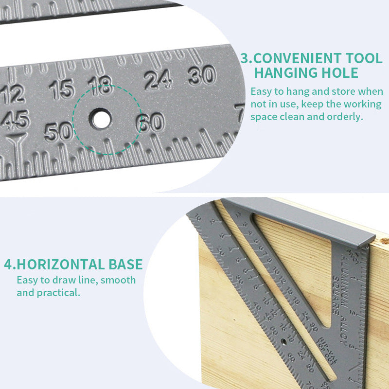 Aluminum Speed Square Triangle Ruler 7 Inch