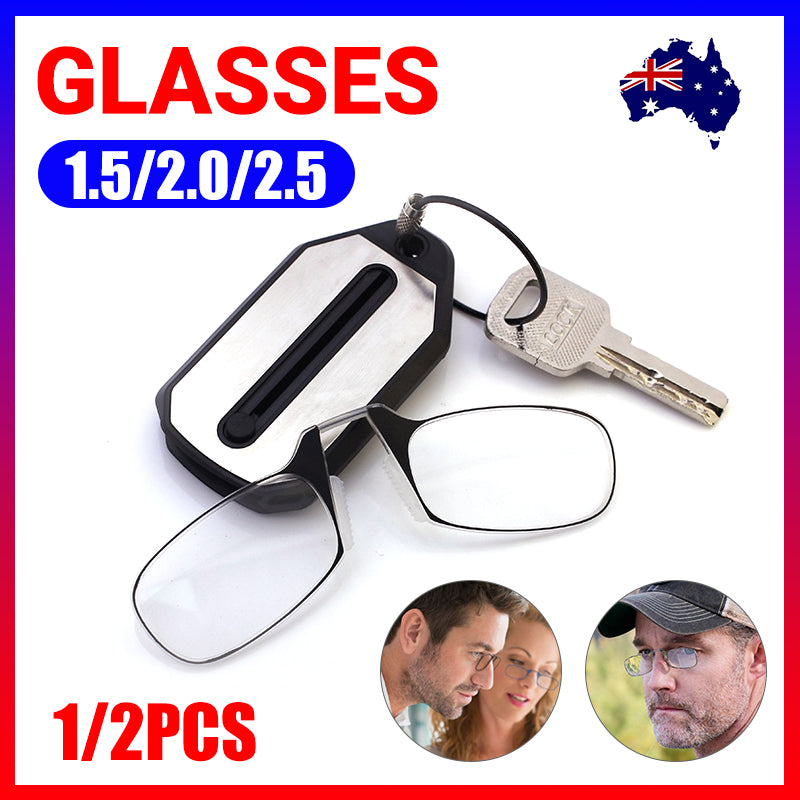 Portable Nose Clip Reading Glasses Frameless Light