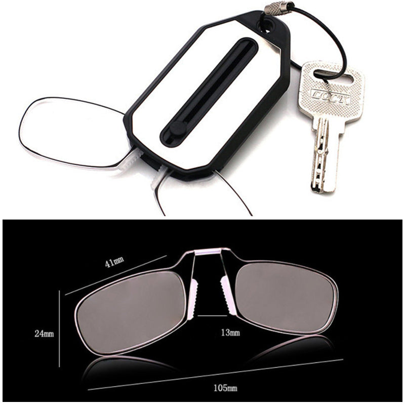 Portable Nose Clip Reading Glasses Frameless Light