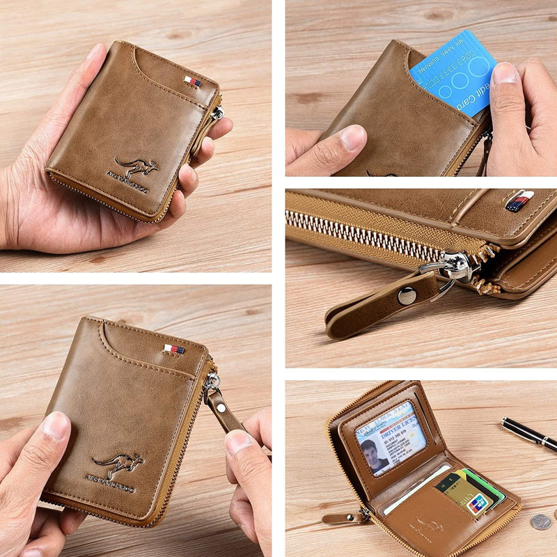 Men's RFID Blocking Leather Wallet Credit Card Holder