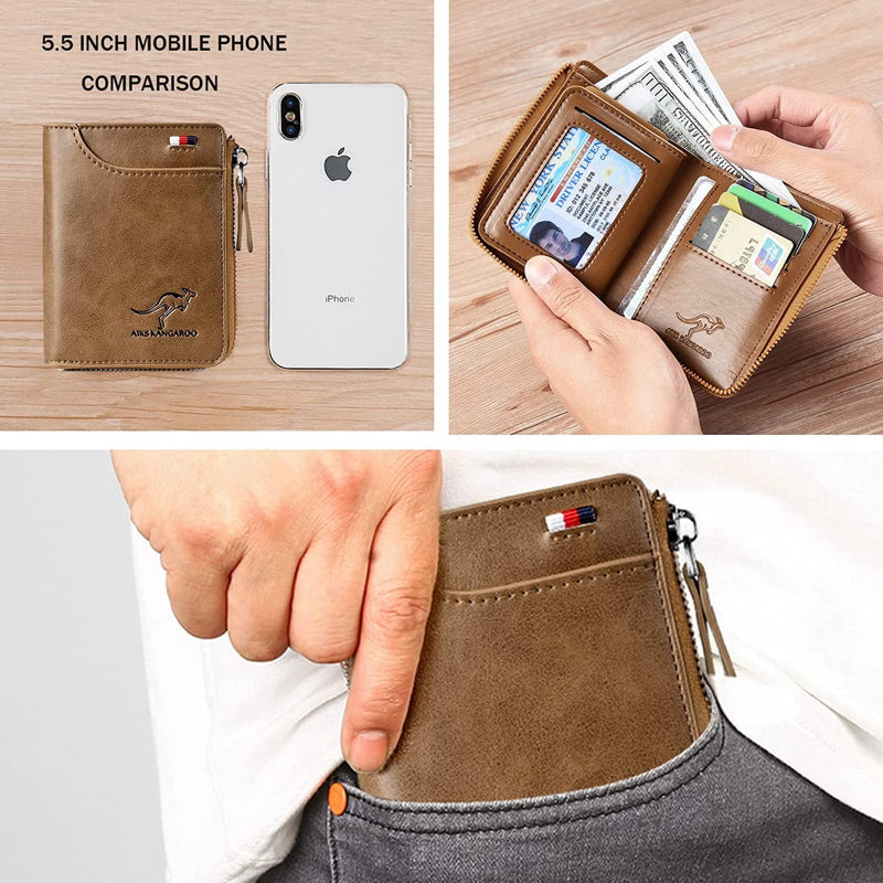 Men's RFID Blocking Leather Wallet Credit Card Holder