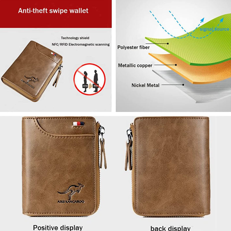 Men's RFID Blocking Leather Wallet Credit Card Holder