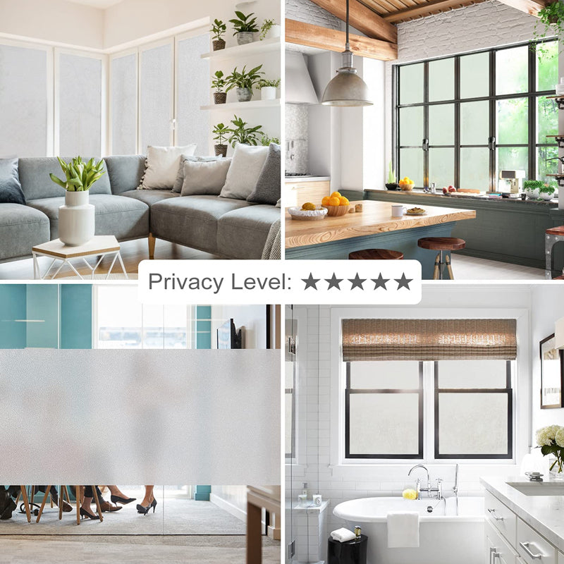 Frosted Privacy Window Film Self-Adhesive Removable