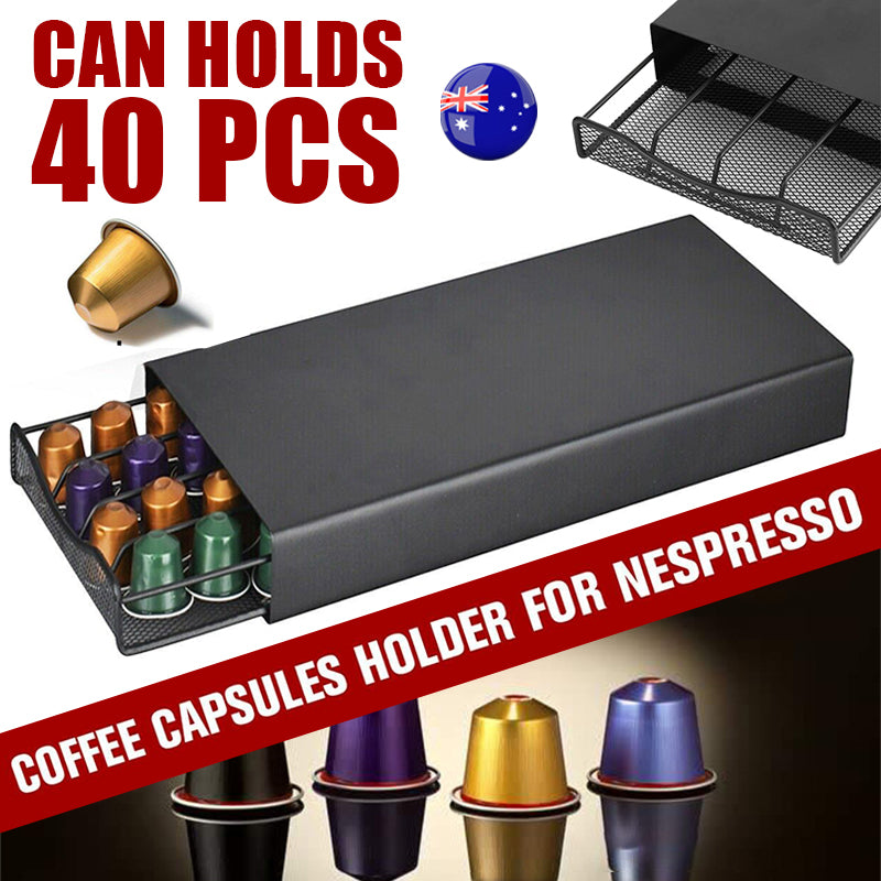Coffee Capsule Organizer Drawer Holds 40 Capsules