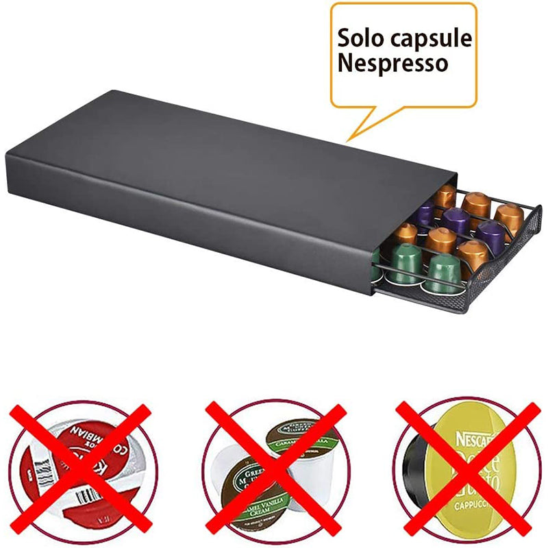 Coffee Capsule Organizer Drawer Holds 40 Capsules